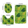 Bathroom Rugs Sets 3 Piece Calla Lily Flowers Green Non Slip Washable
