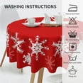 thumbnail image 6 of Christmas Tablecloth Round Cloth Merry Christmas Snowflake Kitchen Dinning Tabletop Decor Cover Washable Polyester for Buffet Table, Parties, Holiday Dinner Party 60 Inch, 6 of 6