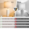 thumbnail image 3 of Tnuyoah 26'' Modern Bedside Lamp Set of 2 - Farmhouse Table Lamp for Living Room Bedroom, Tall Ceramic Lamp with Beige Linen Shades, House Warming Gifts End Table Lamps Gifts for Women Mom Beige, 3 of 9