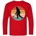 thumbnail image 3 of Inktastic Hockey Player Retro Sunset Long Sleeve Youth T-Shirt, 3 of 5