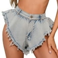 thumbnail image 2 of AXXD Blue Casual Shorts For Women Low Rise Summer Spicy Girls Plus Size Elastic Denim Shorts Mother's Day, 2 of 9