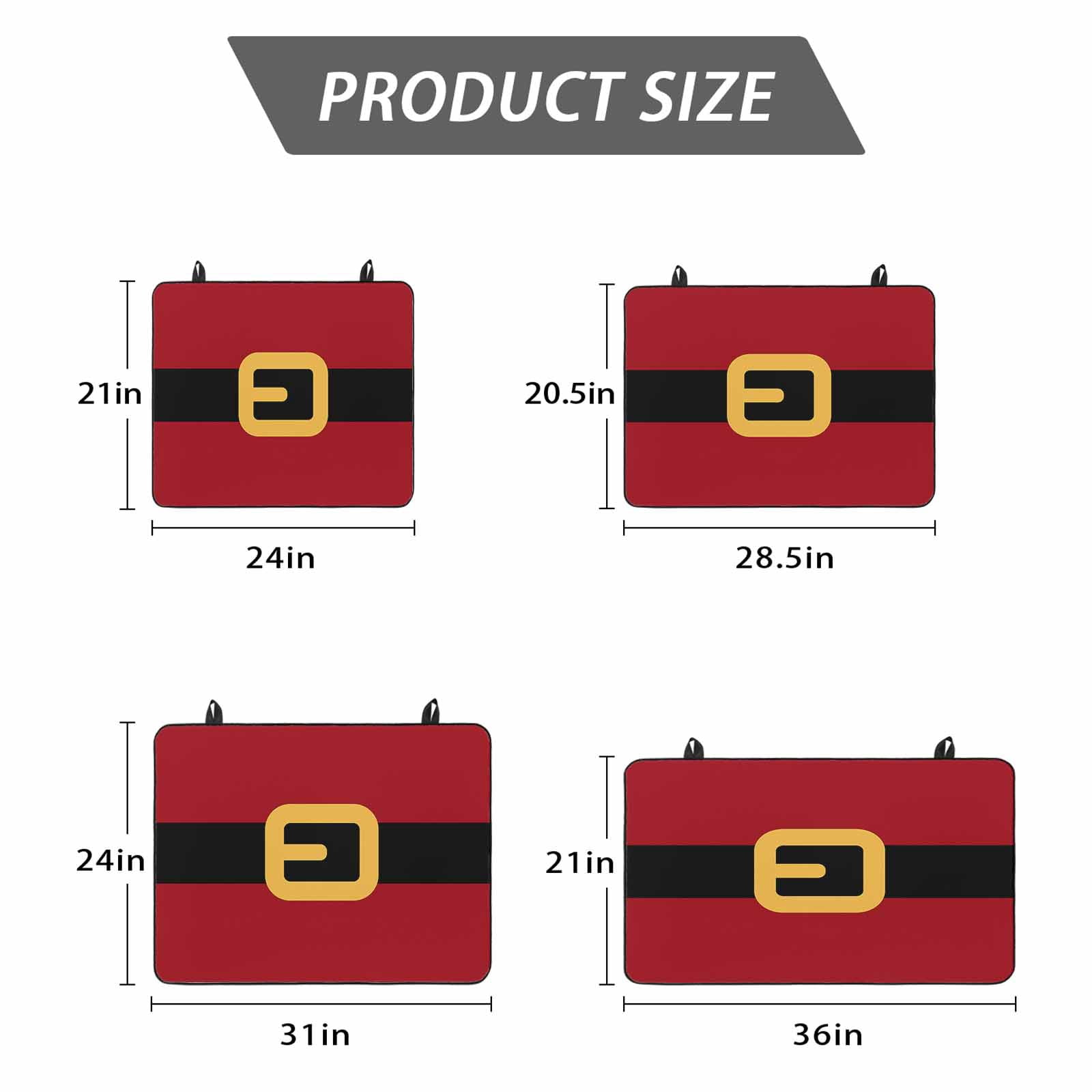 Christmas Santa Stove Top Cover for Electric Stove, Heat-proof & Non Slip Glass Top Stove Cover Protector, Black Golden Belt Red Backdrop Kitchen Flat Cooktop Rubber Mat 24x21 Inches