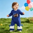 thumbnail image 7 of Gerichy Baby Girl Outfit Newborn Football Ruffle Long Sleeve One Piece Jumpsuit Infant Spring Fall Cute Clothes 0-18 Months, 7 of 7