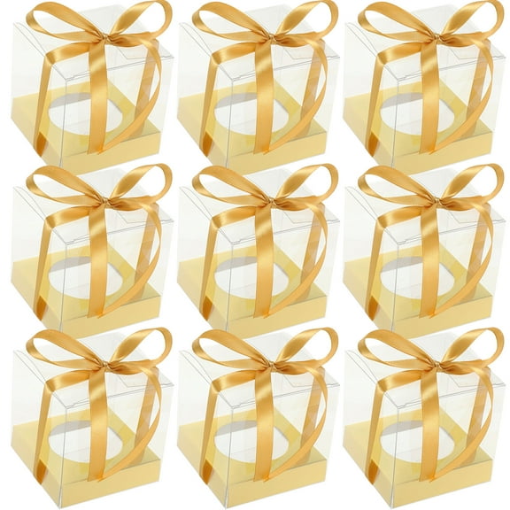 30 Pcs Transparent Cake Box Packing Boxes Stands Cupcakes Dessert Plastic Containers