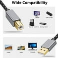 thumbnail image 4 of USB 2.0 Printer Cable 3FT, Braided Zinc Alloy Case USB A to B Cable, High-Speed Printer Cord, 4 of 5