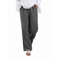 thumbnail image 3 of Women'S Cotton Linen Drawstring High Waisted Pants Casual Loose Fit Wide Leg Trousers Dark Gray XL, 3 of 7