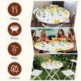 thumbnail image 7 of Watercolor Eucalyptus Round Tablecloth, Fitted Table Cover with Elastic for 45"-54" Round Tables, Gray Plaid Flower Sweeping Leaf Table Cloth Outdoor Indoor Dinning Party Waterproof Tablecloths, 7 of 7