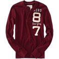 thumbnail image 1 of Aeropostale Aero 87 - Camiseta henley de manga larga para hombre, color rojo, XS Aeropostale henley, 1 of 1