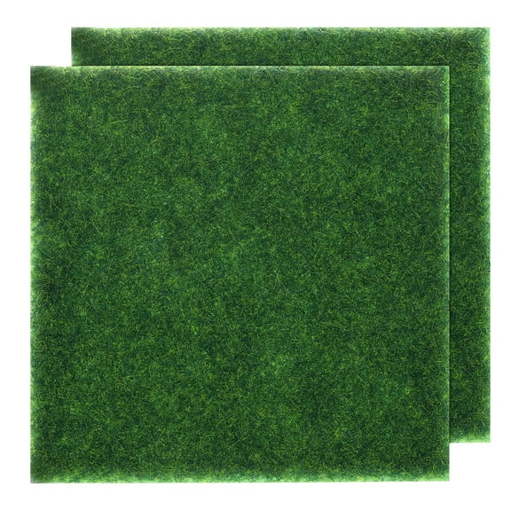 Uxcell Artificial Grass Mat 2pcs 6 x 6 Inch Realistic Fake Grass Rug Outdoor for Garden, Lawn Decoration Patio Decor
