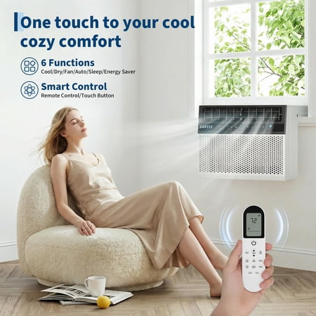 Window Air Conditioner, Quiet Air Conditioner 8,000-10,000 BTU U-Shaped - Energy Efficient Cools 450 Sq.Ft, Digital Display, Remote for Bedroom Office, Easy Install
