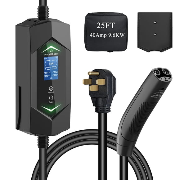 Cargador eléctrico DREAMDASH Level 2 de 9,6 kW y 40 A para Tesla con cable de 25 pies