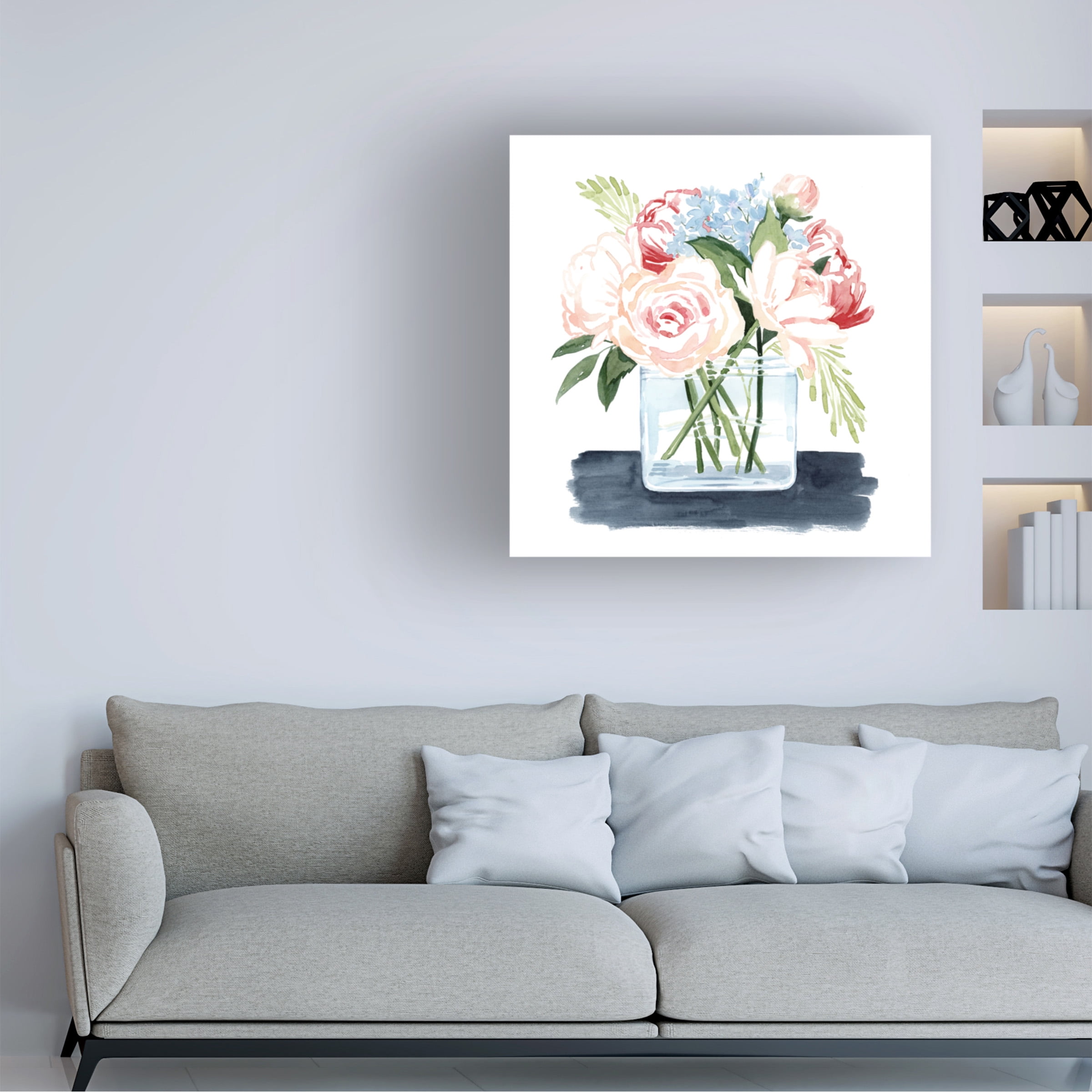 Grace Popp 'Loose Watercolor Bouquet I' Canvas Art