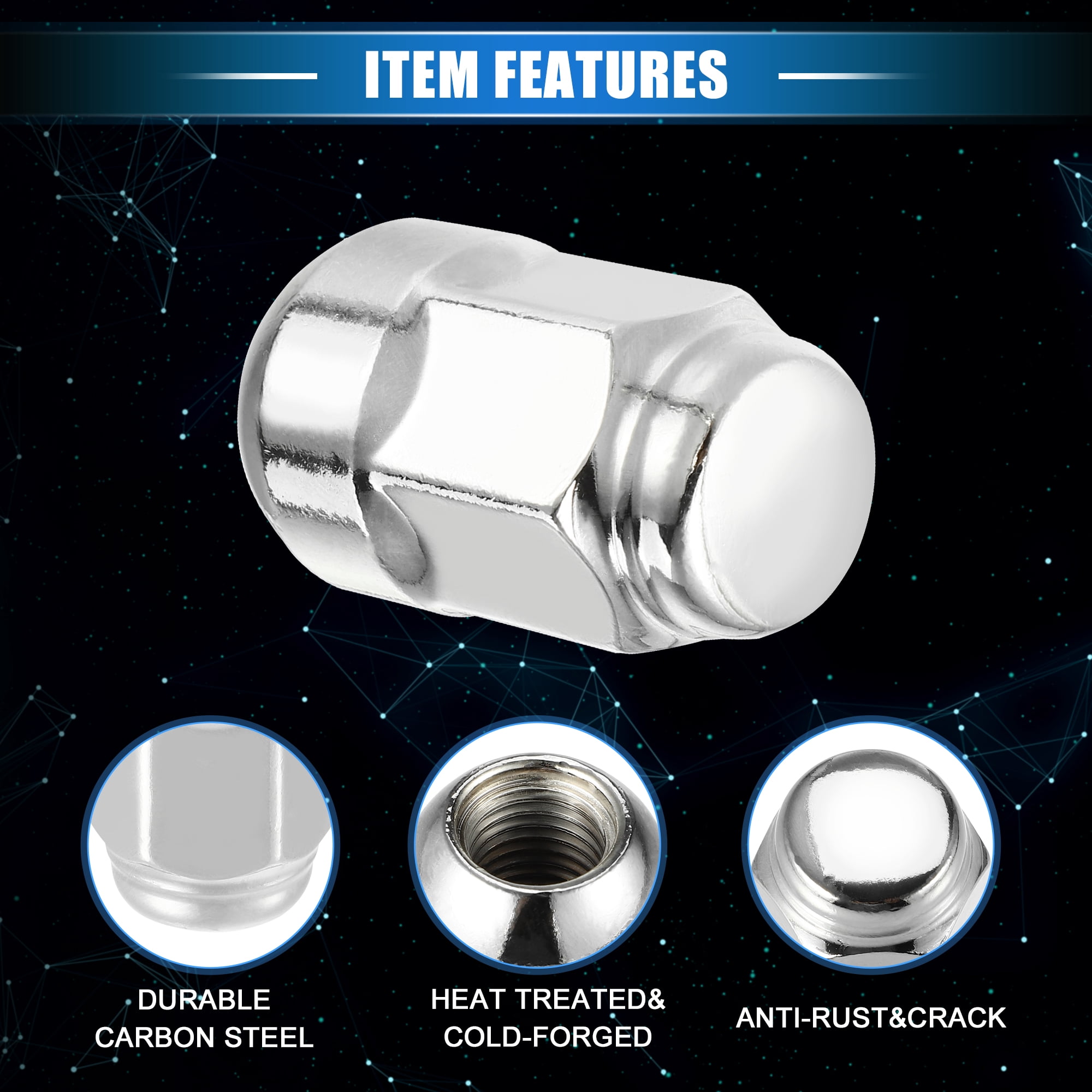 Unique Bargains Conical 60 Degree Seat Hexagon Wheel Lug Nuts for Acura CL 2003 5