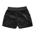 thumbnail image 4 of Yartina Kids Girls Sequins Dance Shorts Hip Hop Jazz Dance Performance Costume Athletic Sports Gym Black M, 4 of 7
