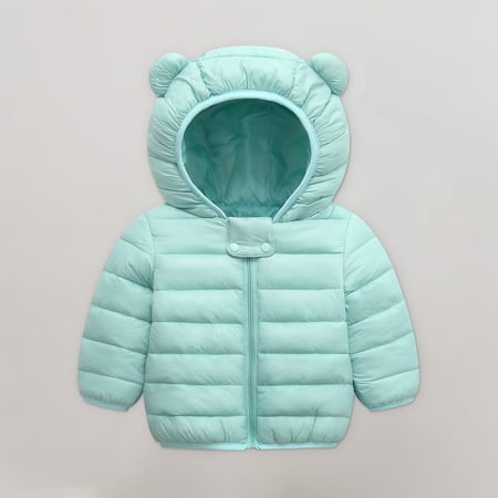 

TUOBARR Cute Baby Girls Jacket Kids Boys Light Down Coats With Ear Hoodie Spring Girl Clothes Infant Children s Clothing For Boys Coat Green (1-5Years)