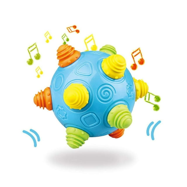 YOPTOP Toddlers Baby Music Shake Ball Toy Bumble Ball for Babies, Dancing Bumpy Interactive Sounds Crawl Infants Toy, Best Bouncing Sensory Learning Ball