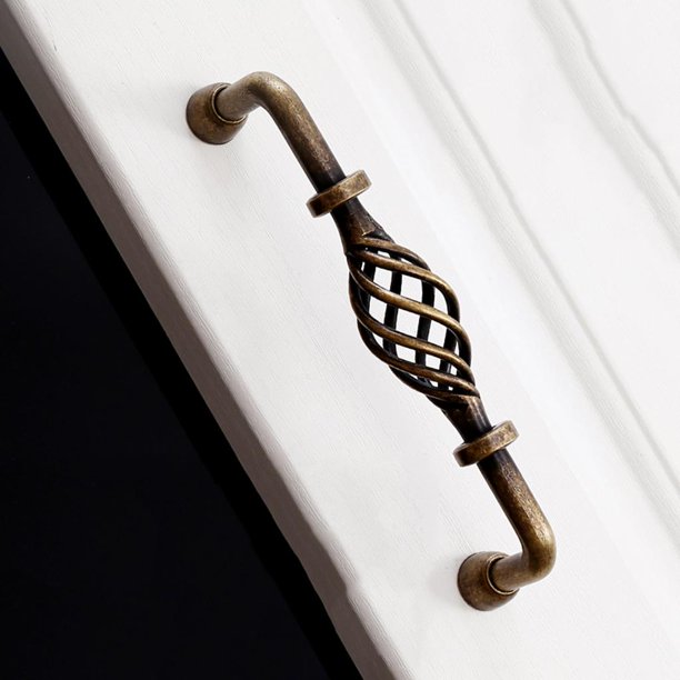 de alambre para manija de pequeña sala de jaula de pájaros, aleación de hierro y níquel pulido, pomo de puerta de 96-160 mm para de orific - perfecl Manija del gabinete de jaula de pájaros