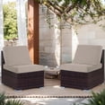thumbnail image 6 of 6 Pack 100% Waterproof Patio Sofa Cushion Covers, Stretch Outdoor/Indoor Individual Seat Cushion Cover Furniture Protector Sofa Slipcover, Khaki, 6 of 9