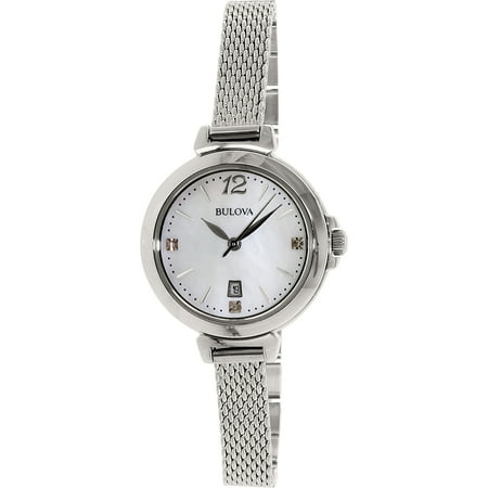 Bulova Women's Diamond 96P150 Silver Stainless-Steel Quartz Watch