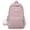 Light Pink, variant on Minimalist Nylon Backpack with Plush Pendant Multi Pocket Solid Color Daypack for Campus Work and Travel 12.6 x 7.9 x 17.7 inches