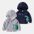 thumbnail image 2 of Suéter con capucha para niños 2021 nueva primavera bebé camisa con cremallera niño dinosaurio bordado gas extranjero pequeño abrigo venta al por mayor marea, 2 of 5