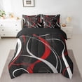 thumbnail image 2 of Homewish Minimalist Lines 7-Piece King Bedding Set - Geometric Stripes Mid Century, 2 of 8