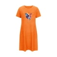 thumbnail image 5 of Sakmal Nightgowns for Women Comfy Plus Size Night dress Orange Short Sleeve Butterfly Print Nightgowns, 5 of 5