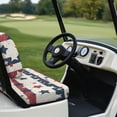 thumbnail image 4 of Yuyamidu Star American Flag Golf Cart Seat Covers 2 PCS Backrest Cover Bench Cover for Club Car Golf Cart Seat Cushion, 4th of July, 4 of 8