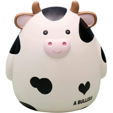 Cow Piggy Bank, 5.31x5.12x6.50inch Cute Cow Easy to Withdraw Money