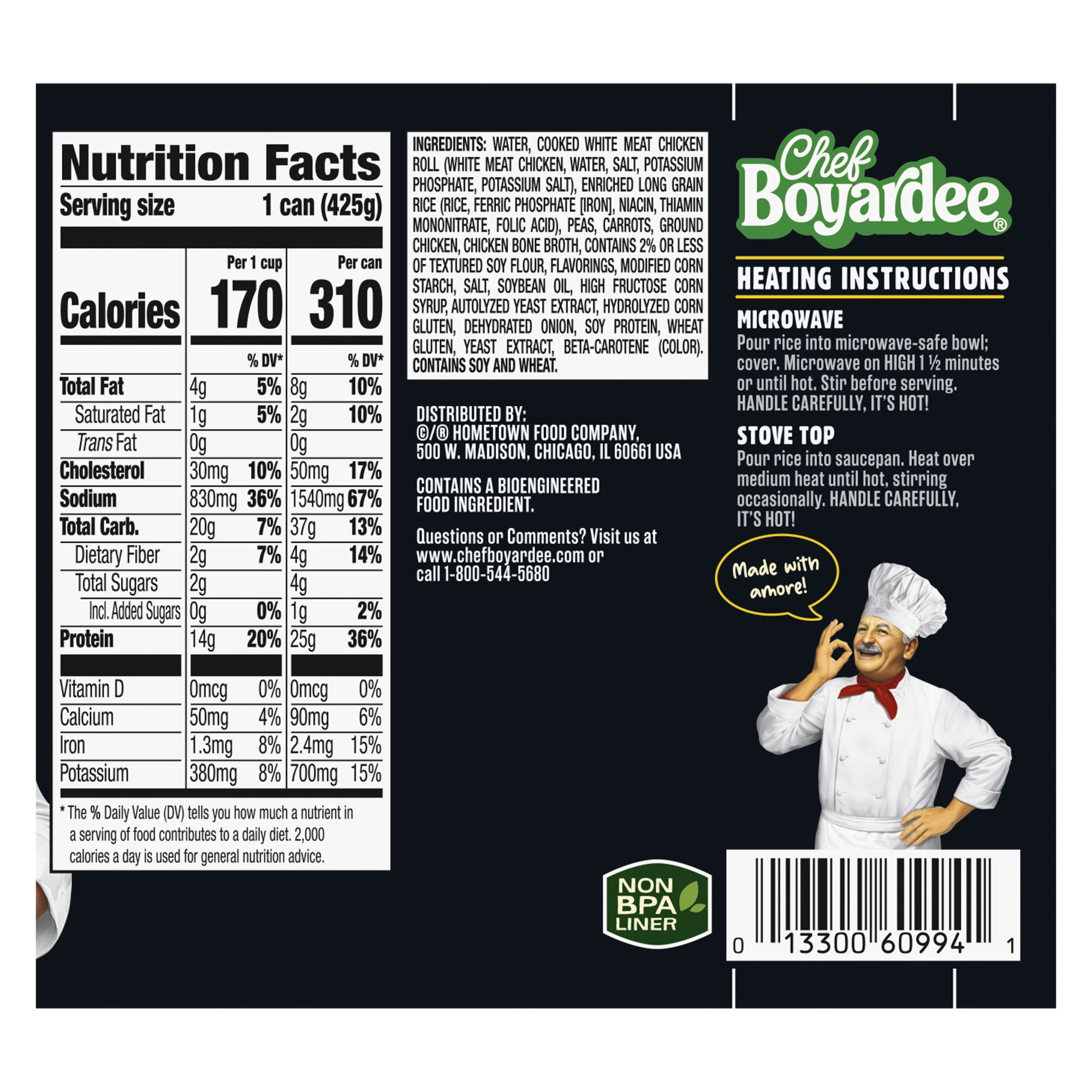 (6 pack) Chef Boyardee Protein Chicken & Rice, 15 oz Can