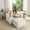 White + ottoman, variant on 41.3" Corduroy Single Sofa, Single Cloud Sofa, Cloud Couch Chair, White Newly Added Thickened Seat Height Sofa for Livimg Room, 2 Cup Holders, Side Pockets