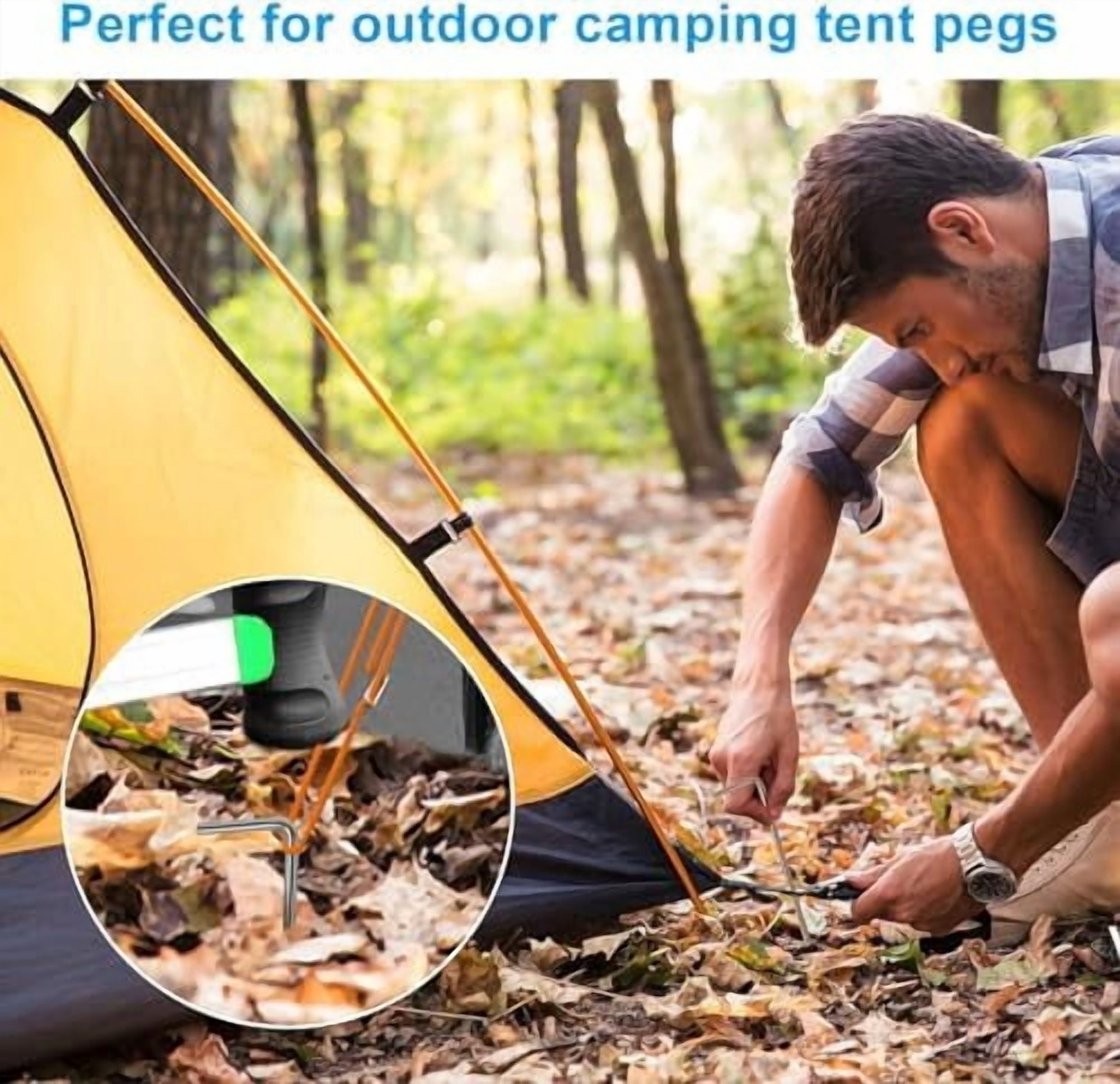 Jointown 45 Pack Tent Stakes, Stakes for Outdoor Decorations, Tent Stakes Heavy Duty, Metal Stakes, Tent Garden Stakes for Gardening & Canopies, Outdoor Christmas Decorations