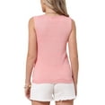 thumbnail image 3 of Beach Vacation Clothes for Women's Summer Tank Tops Knit Sweater Vest Crochet Sleeveless Pullover Top XL Pink, 3 of 6