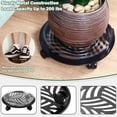 thumbnail image 4 of 4 Packs Large Metal Plant Caddy with PU Wheels 13" Heav-duty Wroght Iron Rolling Plant Stands Indoor Outdoor Wheeled Plant Dolly Planter Mover Rollers Plant Trolley Cart, Plant Saucers Included, 4 of 8