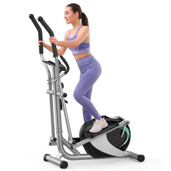 Rockvale Home Elliptical Exercise Machine, Ultra-Quiet Trainer with 8 Adjustable Resistance Levels, LCD Monitor & Heart Rate Sensors, 265 lb Weight Capacity