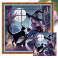 thumbnail image 1 of Hilo de bordar completo de algodón ecológico Wdftyju Kit de punto de cruz de gato bruja 40x40cm negro, 1 of 9