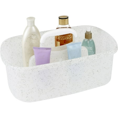 Simplify Granite Look Plastic Shower Caddy, White