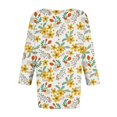 thumbnail image 4 of Women's Floral Print Casual Blouse Lightweight Summer Tops with 3/4 Sleeves and Round Neckline Vibrant Colors, 4 of 5