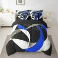 thumbnail image 2 of Erosebridal Blue Circle Bedding Sets Twin Size,Geometric Stripes Comforter Sets with Sheets,Round Lines Bed in a Bag Twin size,Ultra Soft Abstract Bedroom Decorative,Reversible,7pcs, 2 of 6