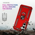 thumbnail image 5 of ELEHOLD Hybrid Rugged Case for Samsung Galaxy S25 Full Body Protection with Metal Magnetic 360° Rotating Ring Holder Kickstand Shockproof Heavy Duty Case for Samsung Galaxy S25,Red, 5 of 6