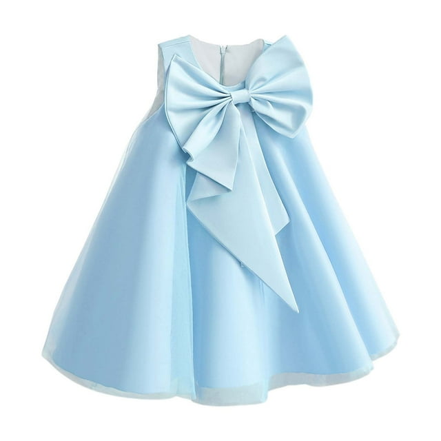 Robes Fille Robes Formelles Tout-Petits Robe Bleu Pâle pour Filles Robe de Demoiselle d'Honneur Fille Tenue pour la Journée des Enfants Filles Mode