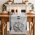 thumbnail image 2 of Table Runner 70 Inches Long for Kitchen Dining, Texas Star Retro Dresser Scarf Farmhouse, Dining Table Decorations for Wedding/Parties, Vintage White Wooden Berry 13 x 70 In, 2 of 8