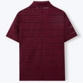 thumbnail image 5 of YLSDY Men's Crochet Lace Camp Collar Shirt, Intricate Floral Border Pattern, Short Sleeve Button-Down Beach Top Wine L, 5 of 6