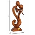 thumbnail image 4 of 12" Wooden Handmade Abstract Sculpture Statue Handcrafted - Eternal Love - Gift Art Decorative Home Decor Figurine Accent Decoration Artwork Hand Carved, 4 of 5