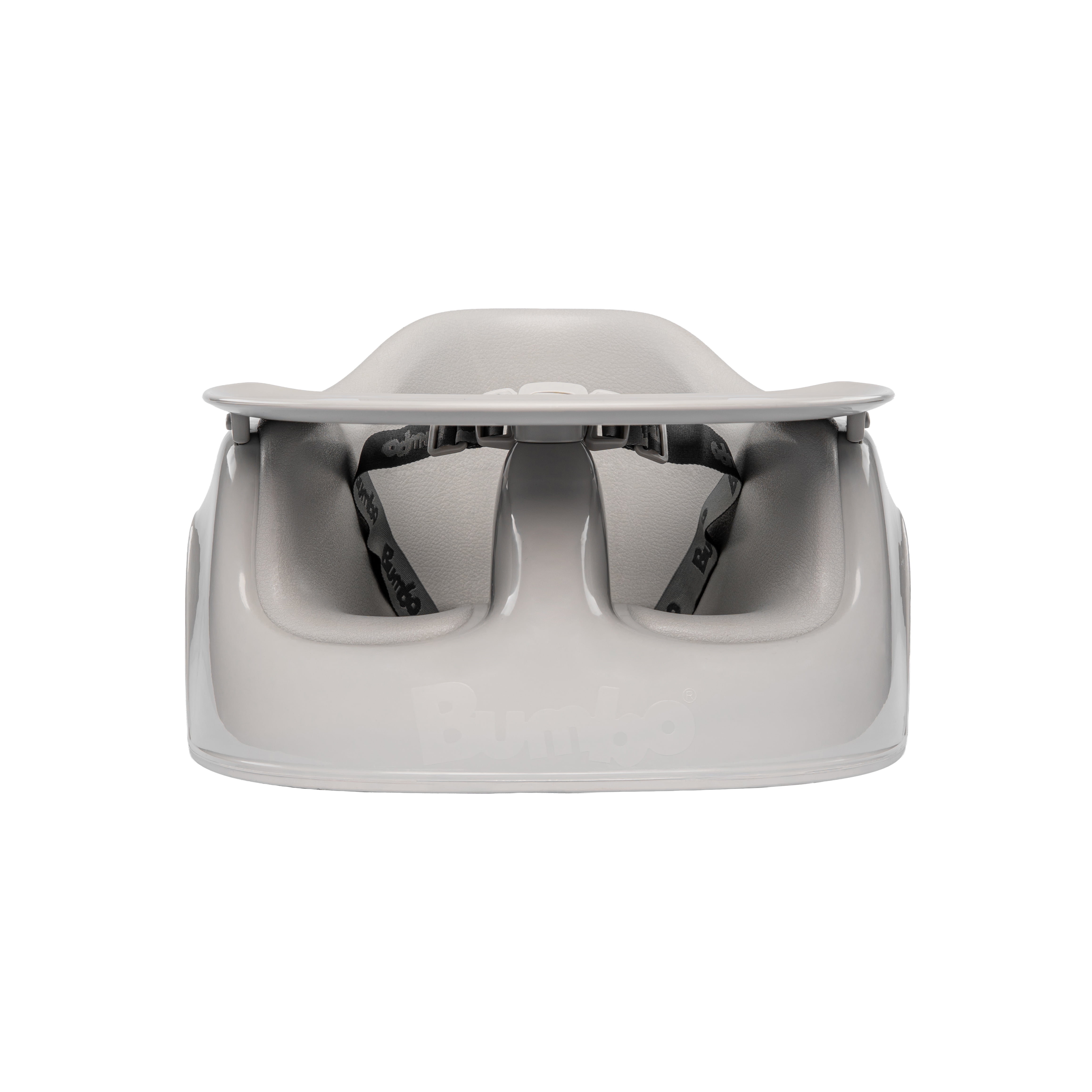 Bumbo Floor Seat Lite & Tray Combo for Infant Feeding and Play, Plastic, Grey