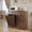 Brown, variant on Double Tilt-Out 2x15 Gallons Hidden Garbage Trash Can Cabinet, Hidden Kitchen Trash Cabinet with Storage Drawer, Pet-Proof Wooden Garbage & Recycling Cabinet for Kitchen, Laundry & Living Room, White