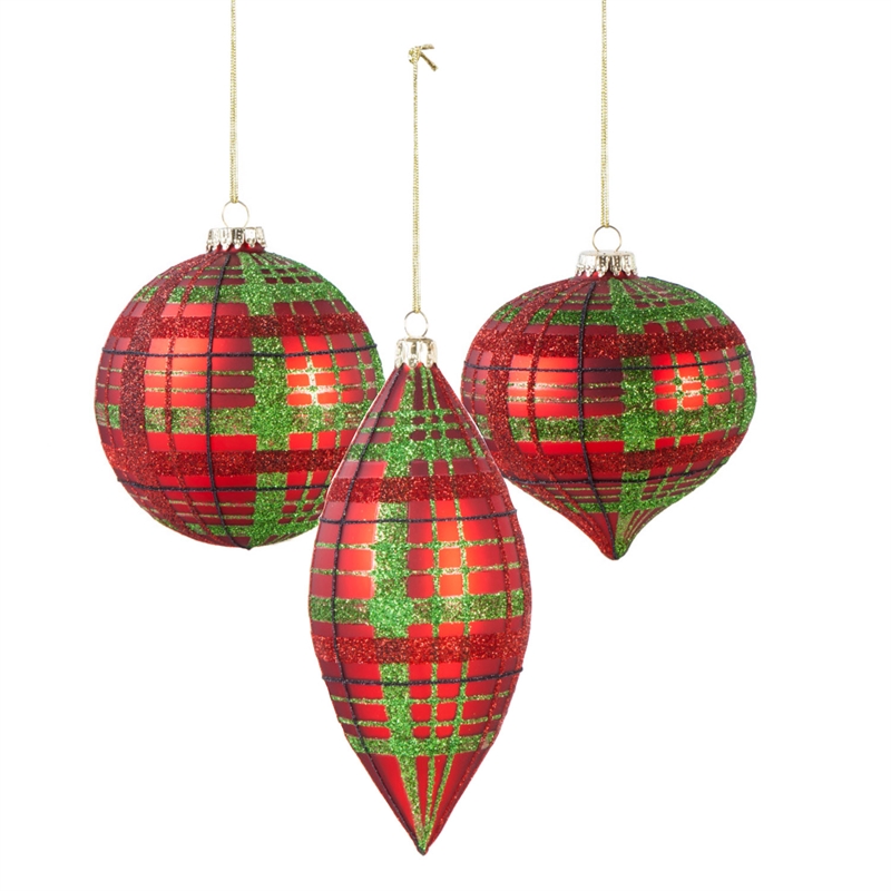 Tartan Plaid Christmas Ornaments 