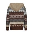 thumbnail image 5 of Women's Zip Up Hooded Jacket V Neck Fashion Printed Casual Hooded Zip Up Jacket with Pockets Loose Casual Fall Fashion Sweatshirt Outerwear, 5 of 7
