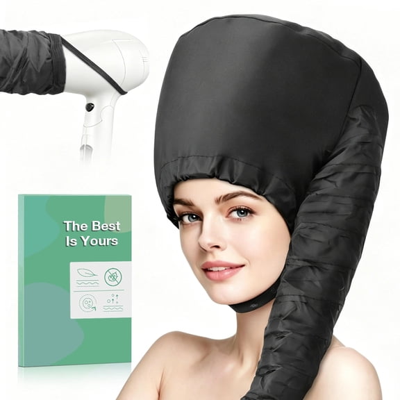 Hooded Hair Dryer Bonnet, Fast Drying Bonnet Hair Dryer for Natural Hair, Deep Conditioning Styling Curl Enhancing, Adjustable Fit Portable Lightweight for Travel