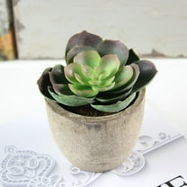 KALLORY Artificial Succulent in Pot Realistic Fake Plants 6.5x6.5x2.8in for Home Decor 1Pcs